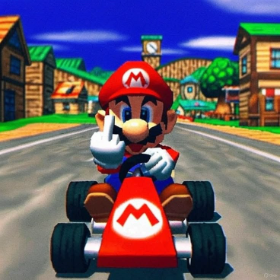 Mario with the Middle Fing
